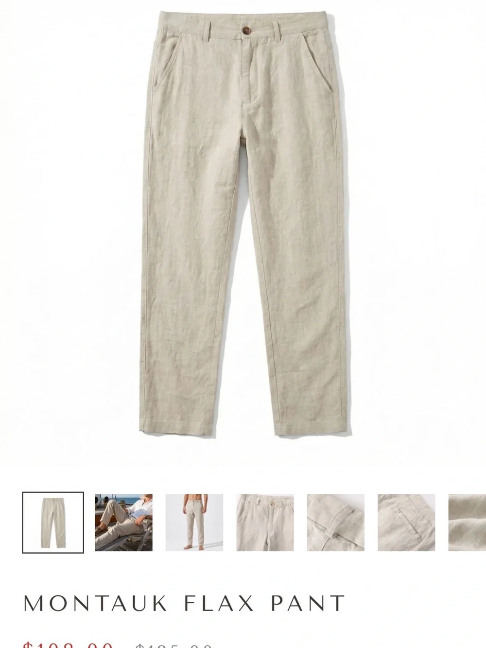 Flax Pant - Light Beige Men's Linen Trousers